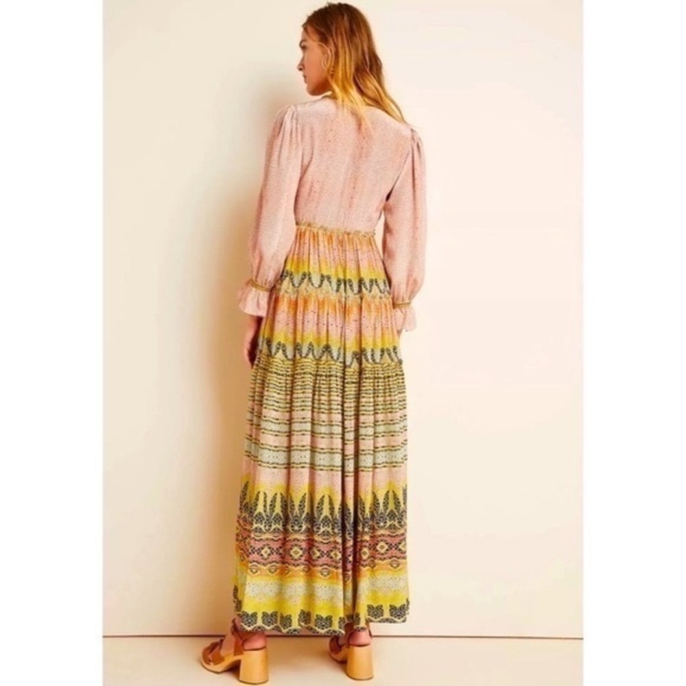 Anthropologie Bhanuni by Jyoti Giorgia Floral Embroidery Bead Floral Boho Dress - Picture 2 of 5